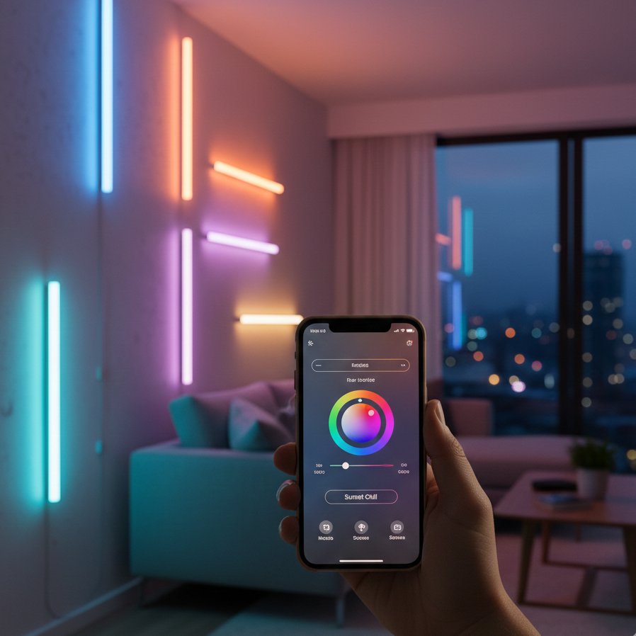 Smart RGB Indoor Wall Lights with App Control: Apne Ghar ke Mood ko Karein Ek Click Mein Change